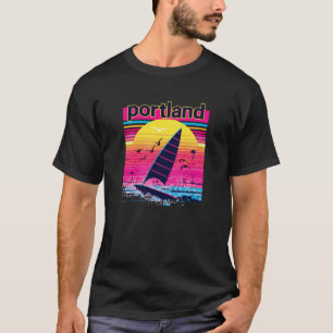 Portland Retro 80s Stijl Souvenir Beach T-shirt