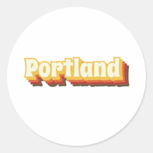 Portland Retro tekst Ronde Sticker