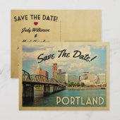 Portland Save the Date Oregon Aankondigingskaart (Voorkant / Achterkant)