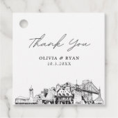 Portland schets bruiloft gunst Label (Voorkant)