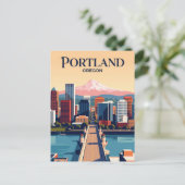 Portland Silhouette USA Briefkaart (Staand voorkant)
