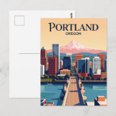 Portland Silhouette USA Briefkaart (Voorkant / Achterkant)