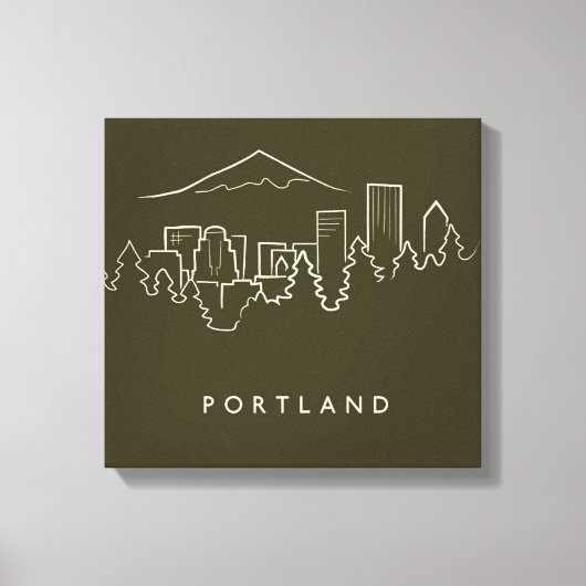 Portland Skyline Canvas Afdruk (Voorkant)