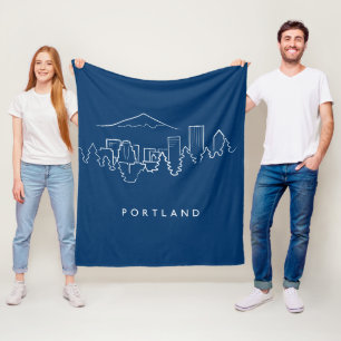 Portland Skyline Fleece Deken