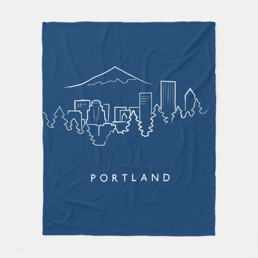 Portland Skyline Fleece Deken (Voorkant)