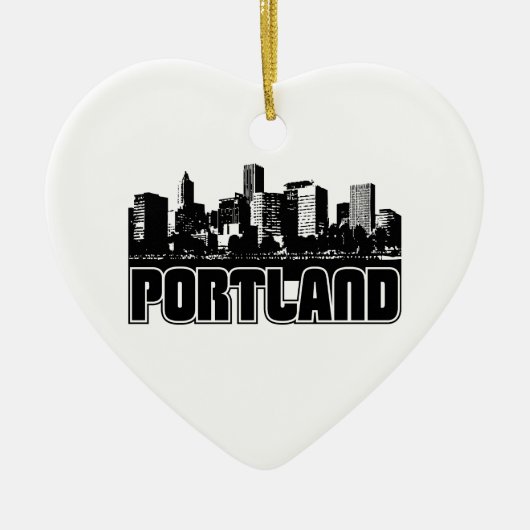 Portland Skyline Keramisch Ornament (Voorkant)
