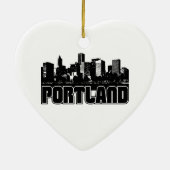 Portland Skyline Keramisch Ornament (Achterkant)