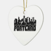Portland Skyline Keramisch Ornament (Links)