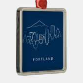 Portland Skyline Metalen Ornament (Rechts)