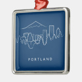 Portland Skyline Metalen Ornament (Links)
