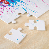 Portland Skyline Paint Splatter Illustration Legpuzzel (Zijkant)
