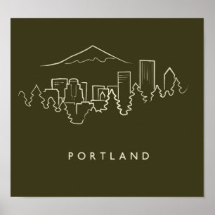 Portland Skyline Poster