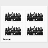 Portland Skyline Rechthoekige Sticker (Vel)