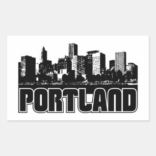 Portland Skyline Rechthoekige Sticker