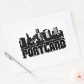 Portland Skyline Rechthoekige Sticker (Envelop)