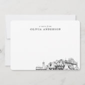 Portland Skyline schets gepersonaliseerde notitiek Notitiekaartje (Voorkant)