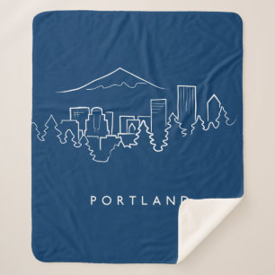 Portland Skyline Sherpa Deken