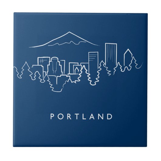 Portland Skyline Tegeltje (Voorkant)