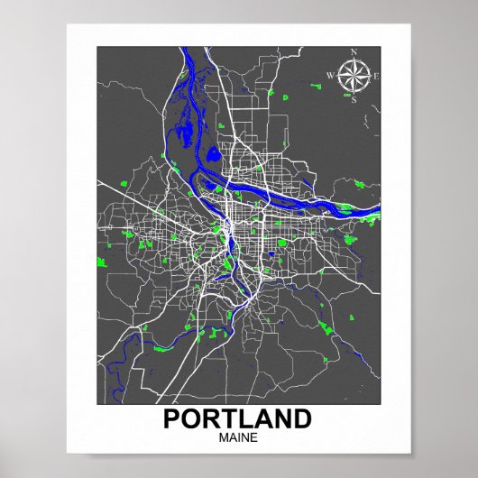 Portland Stadsplattegrond Poster (Voorkant)
