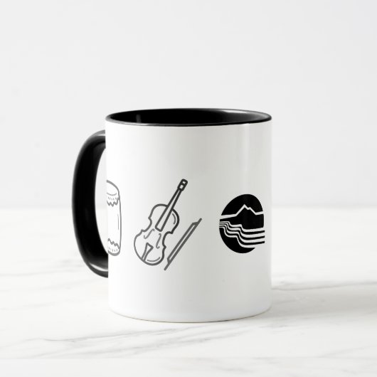 Portland Taiko Line Art Mug Mok (Voorkant links)