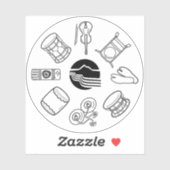 Portland Taiko Line Art Single Sticker (Vel)