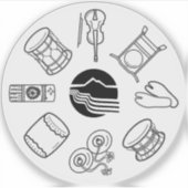 Portland Taiko Line Art Single Sticker (Voorkant)