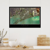 Portland Texas Satellite Poster Map (Keuken)