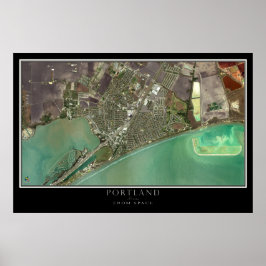 Portland Texas Satellite Poster Map