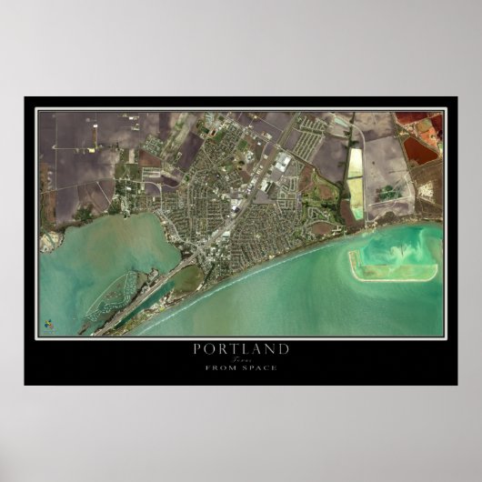 Portland Texas Satellite Poster Map (Voorkant)