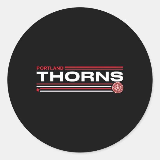 Portland Thorns FC Stripes NWSL Voetbal Ronde Sticker (Voorkant)