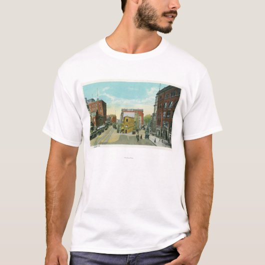 Portland, Uitzicht MaineScene van het Congres Squa T-shirt (Voorkant)