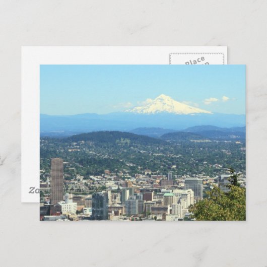 Portland, Uitzicht van de stad Oregon, achtergrond Briefkaart (Voorkant / Achterkant)