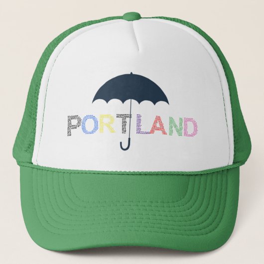 Portland Umbrella Green Baseball Pet Trucker Hat (Voorkant)