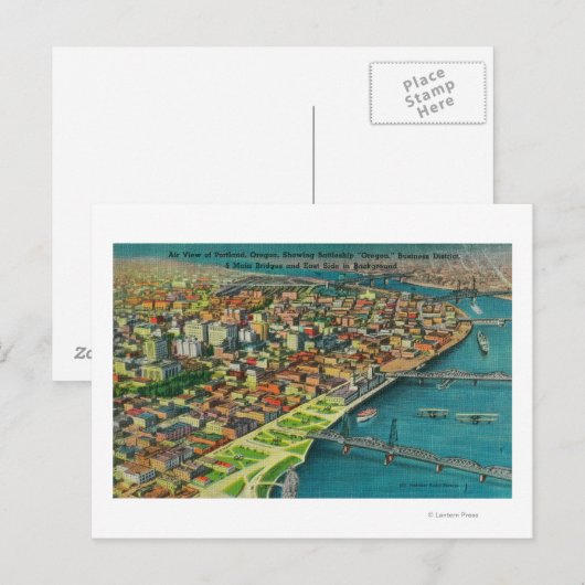 Portland van Air, waar de bruggen en Briefkaart (Voorkant / Achterkant)