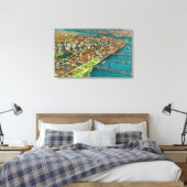 Portland van Air, waar de bruggen en Canvas Afdruk (Insitu (Slaapkamer))