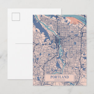 Portland Verenigde Staten Winderige Stad Kaart Rei