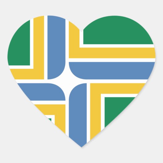 Portland, vlag van Oregon Hart Sticker (Voorkant)