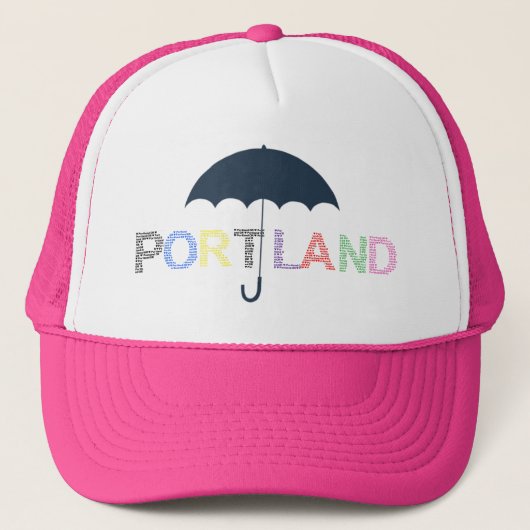 Portland Weather Pink Baseball Pet Trucker Hat (Voorkant)