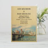 Portland Wedding Invitation Oregon Kaart (Staand voorkant)