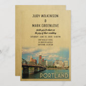 Portland Wedding Invitation Oregon Kaart (Voorkant / Achterkant)