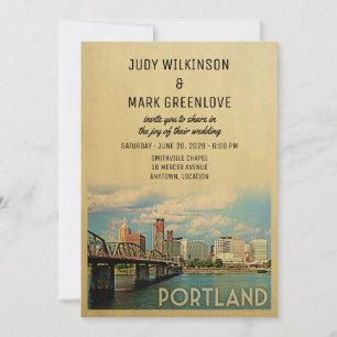 Portland Wedding Invitation Oregon Kaart