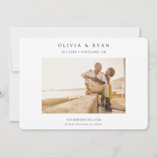 Portland Wedding Skyline schets Opslaan van de dat Kaart (Achterkant)