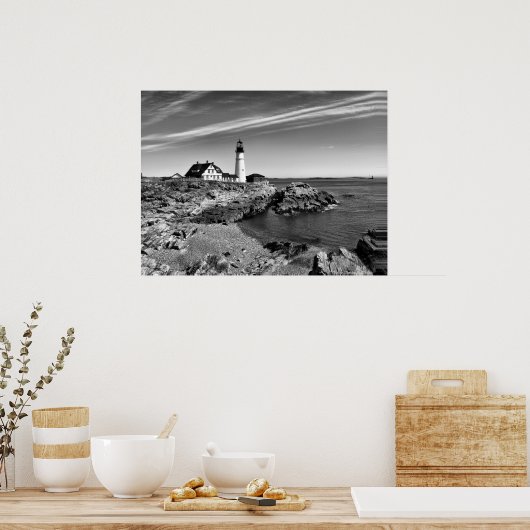 Portlandhead Black in White Poster (Keuken)