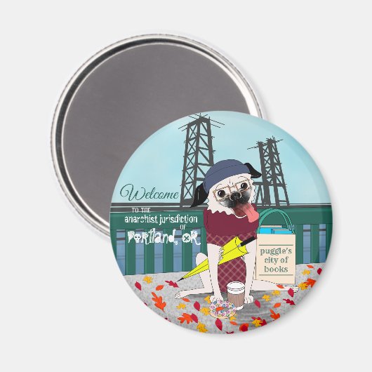 Portlandia Pug: Anarchistische jurisdictie Magnet (Voorkant / Achterkant)