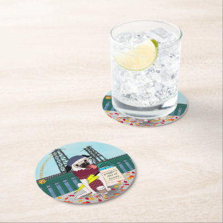 Portlandia Pug: Coast anarchist Jurisdiction Paper Ronde Kartonnen Onderzetter