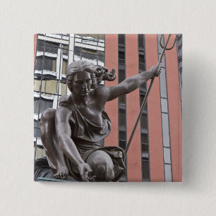 Portlandia standbeeld, Portland, Oregon Vierkante Button 5,1 Cm