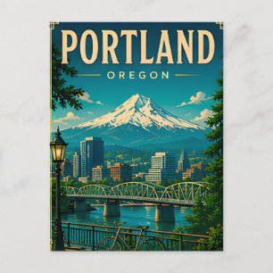 Portlandse Rivierfront Schoonheid Briefkaart