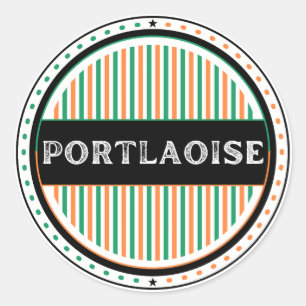 Portlaoise stadstrotsembleem – Ierse identiteit Ronde Sticker