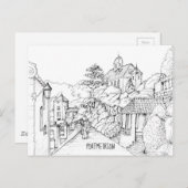 Portmeirion North Wales Pen and Ink Sketch Briefkaart (Voorkant / Achterkant)