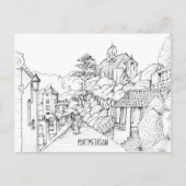 Portmeirion North Wales Pen and Ink Sketch Briefkaart (Voorkant)